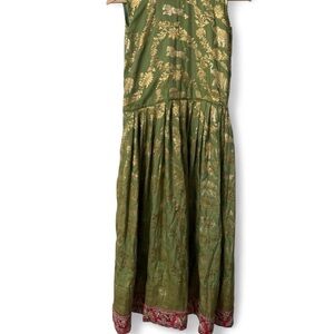 Green and Gold Floral Maxi Dress